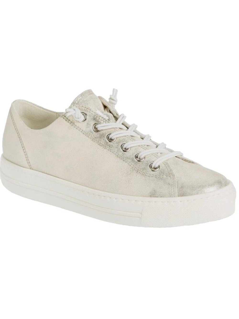$420 Paul Green Hadley Platform Sneaker LEATHER MINERAL METALLIC 12 US (TE22)